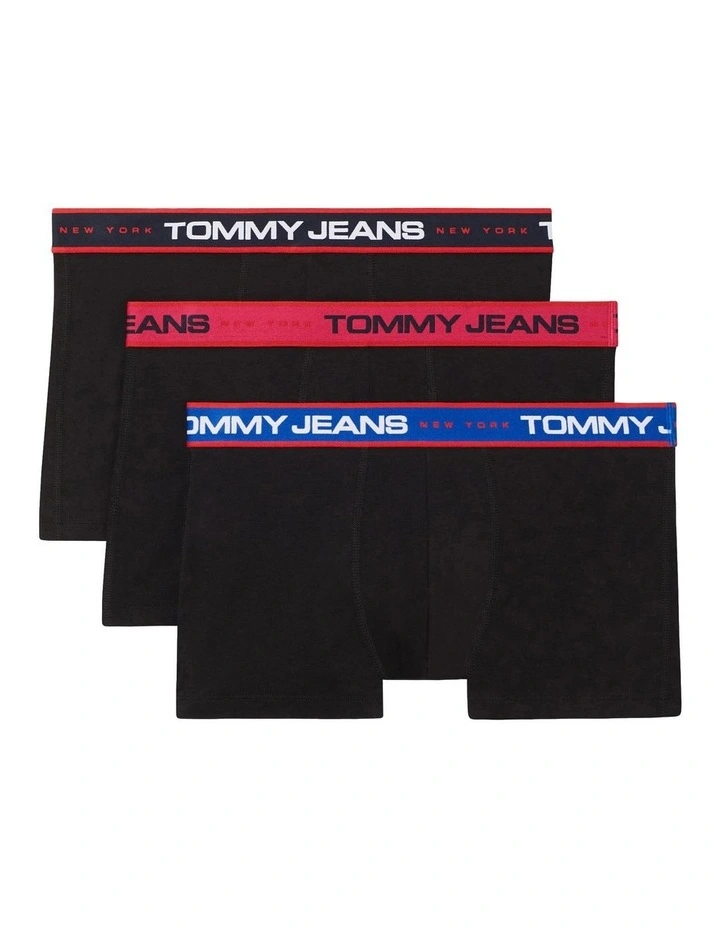 New York 3-Pack Logo Waistband Trunks in Red