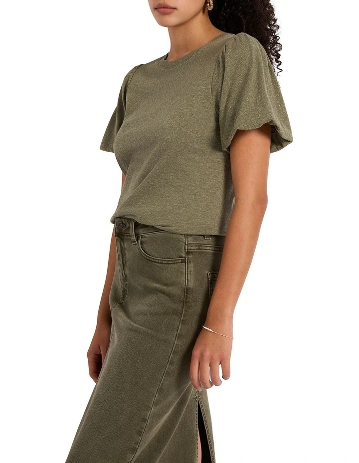 Mena Sparkle Tee in Tea Leaf