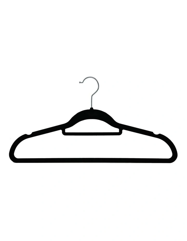 3PK Velvet Hanger/Storage Wardrobe Organiser for Clothes/Shirt Black