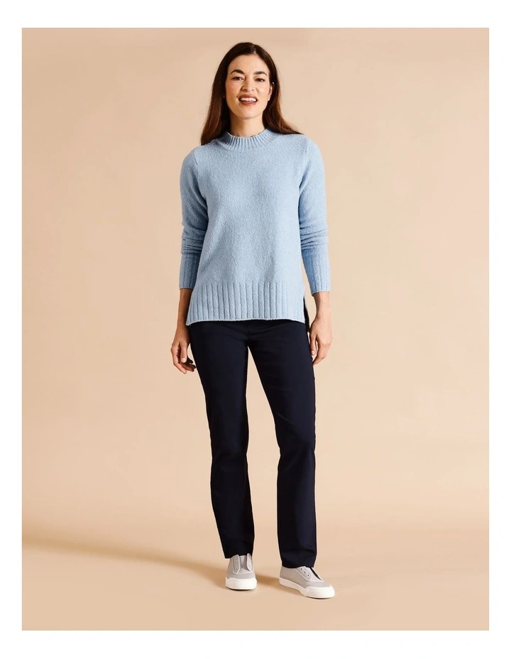 Sustainable Viscose Blend Wardrobe Staple Straight Pant in Navy