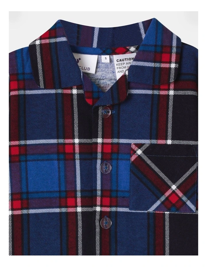 PJ Club Check Pyjama Set in Navy Multi