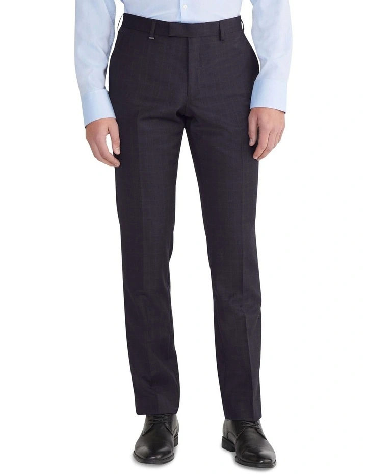Tailored Tonal Glen Check Suit Pant in Black