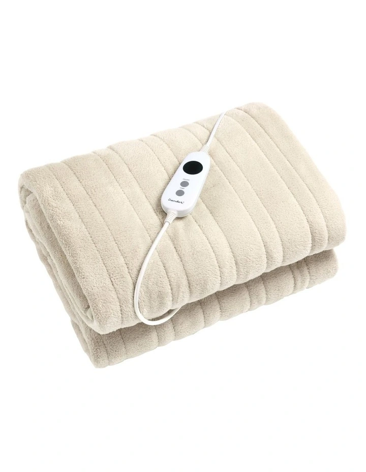 Coral Fleece Heated Throw in Cream