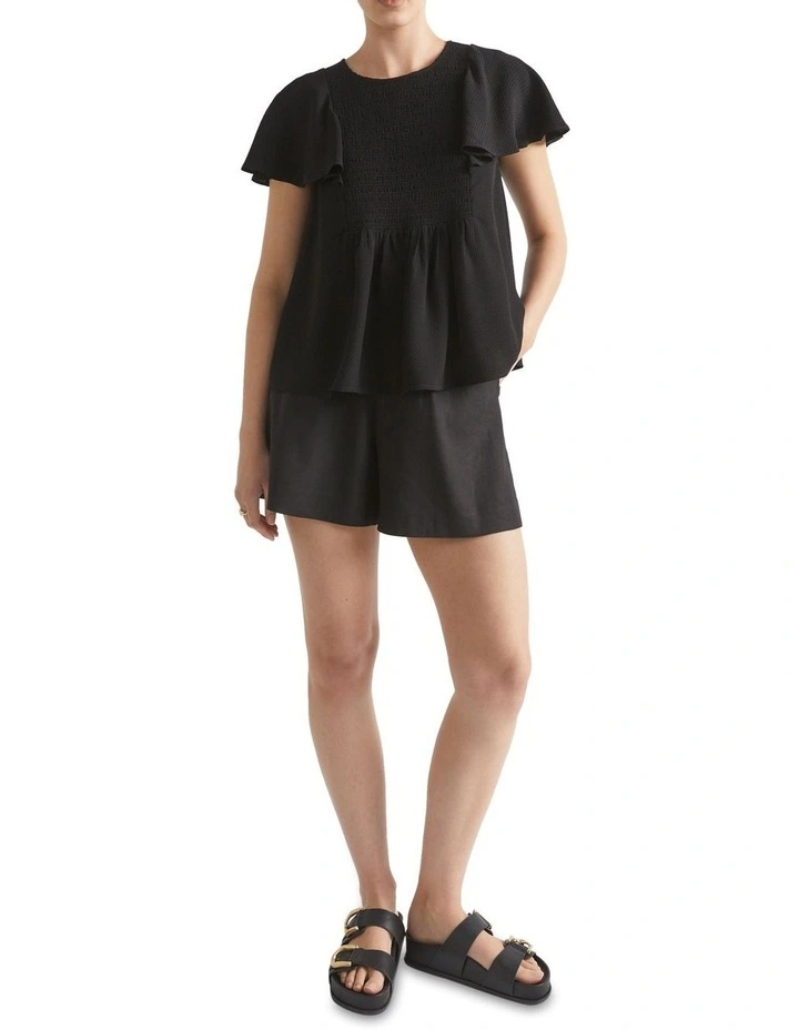 Textured Flutter Blouse
