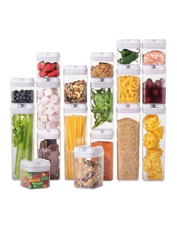 Airtight Food Canister Set 18 Piece in White