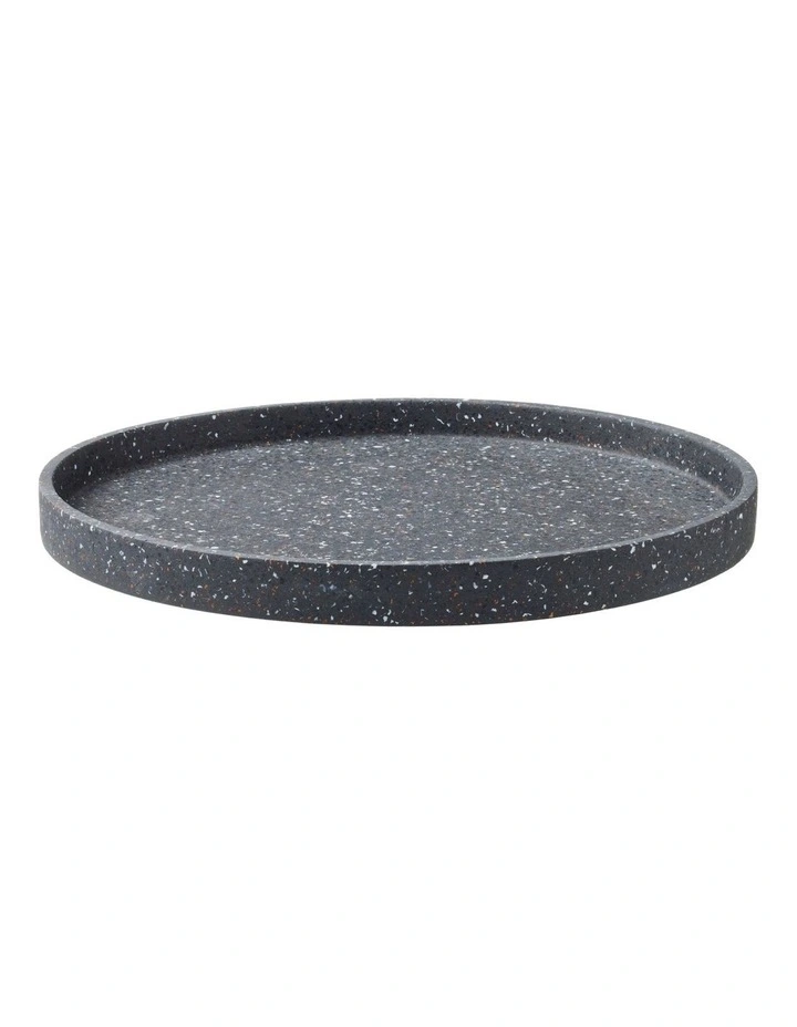 Gift Boxed Livvi Terrazzo Round Serving Tray 36cm in Charcoal