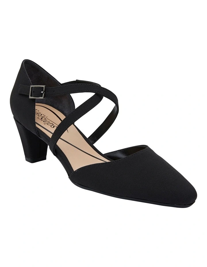 Adison Black Fabric Heel Shoes