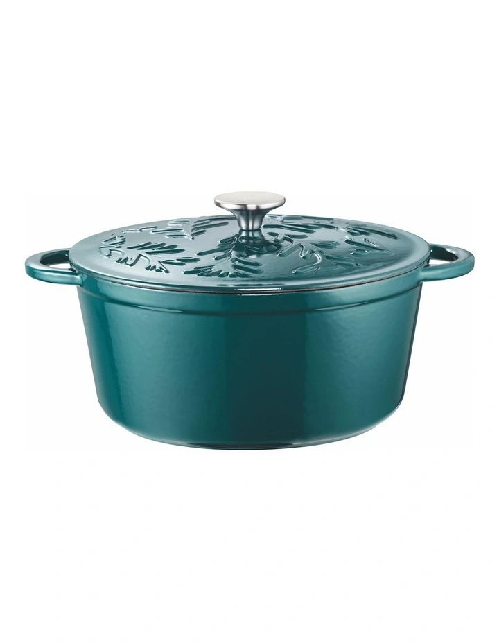 Cast Iron Casserole with Lid 26cm/5L in Teal
