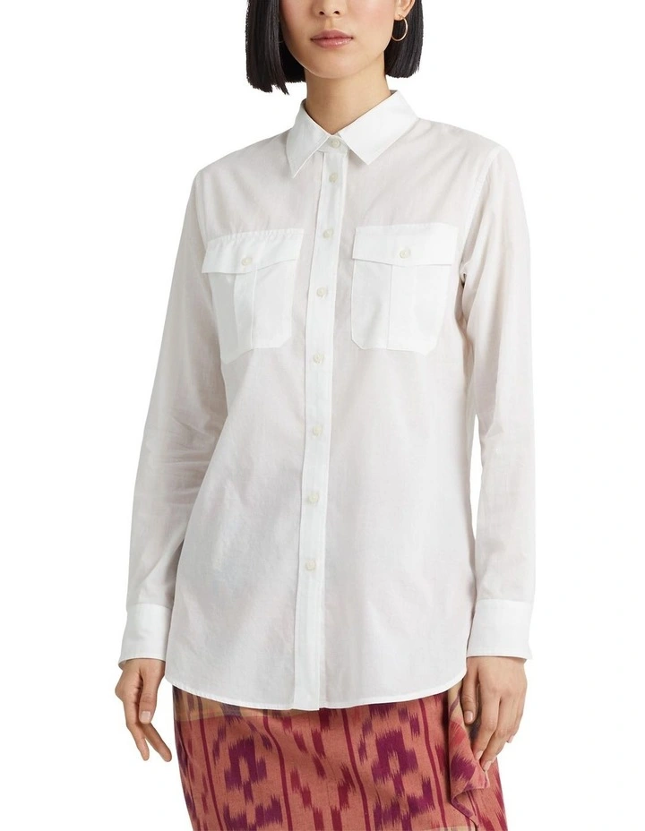 Cotton Voile Shirt in White