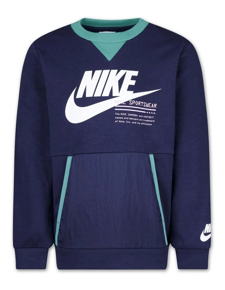 Sportswear Paint Crew Sweatshirt in Navy