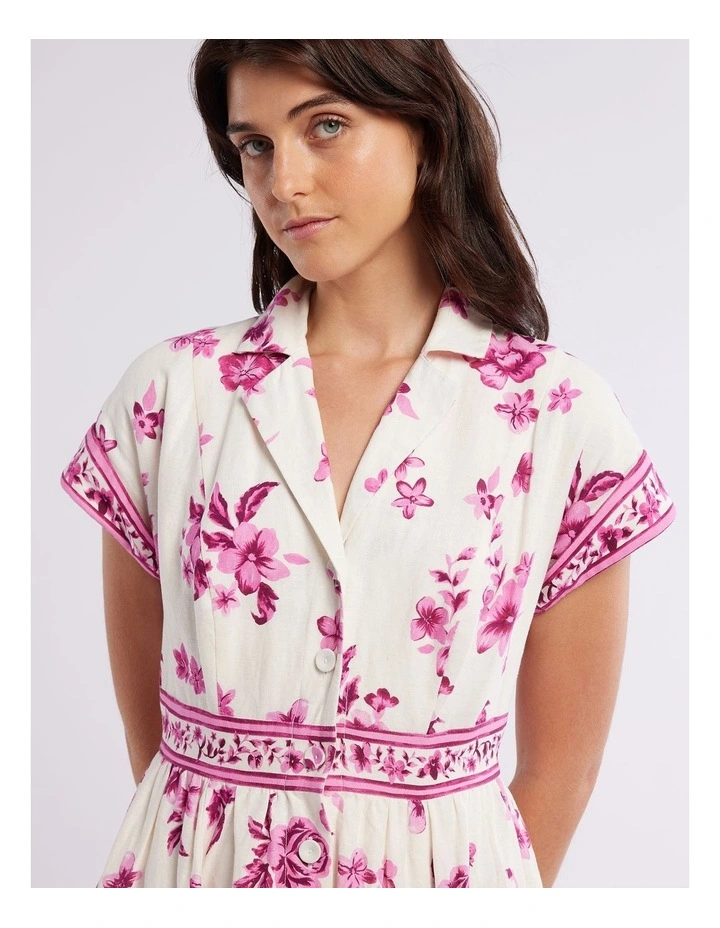 Dolce Floral Dress in Ivory/Pink