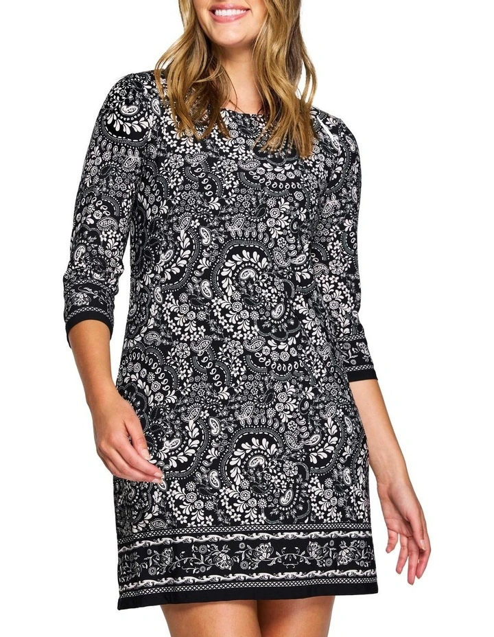 Floral Paisley Tunic in Black