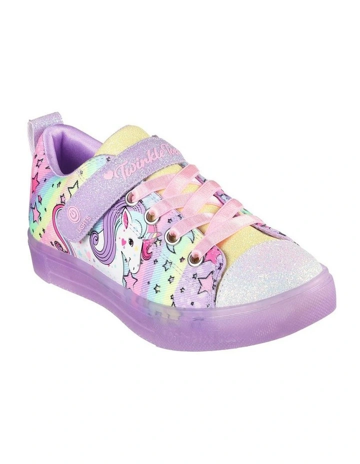 Twinkle Toes Sparkle Unicorn Burst Youth Sneakers in Lavender