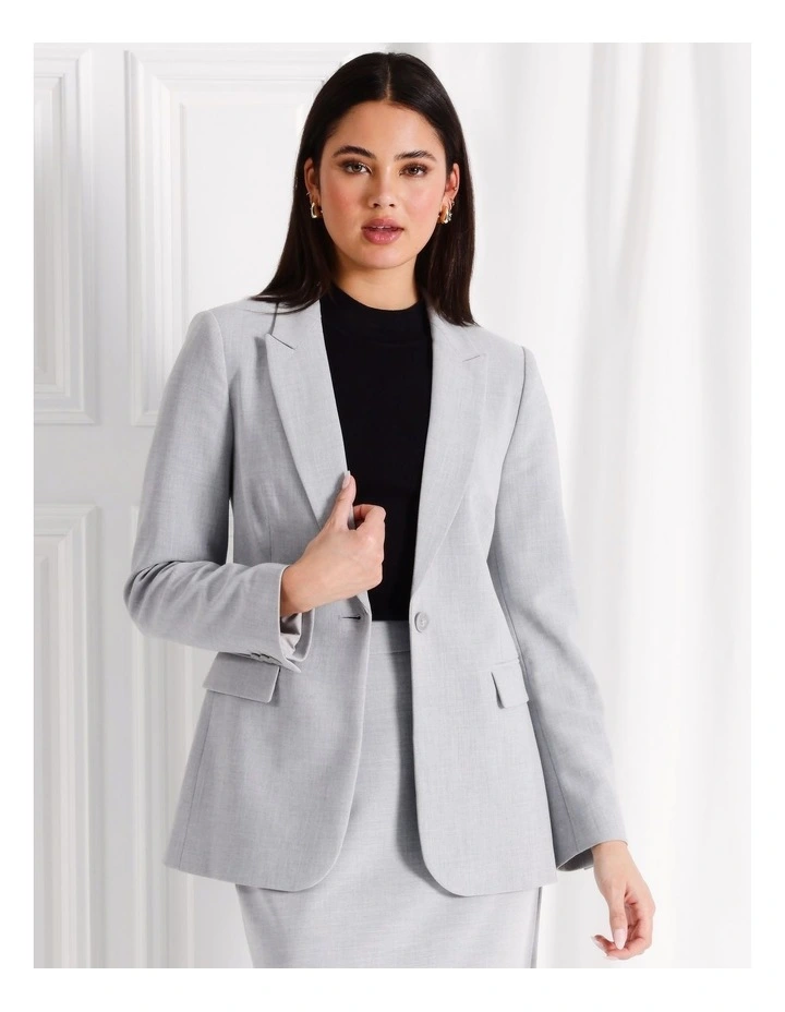 Single Breasted Blazer in Grey
