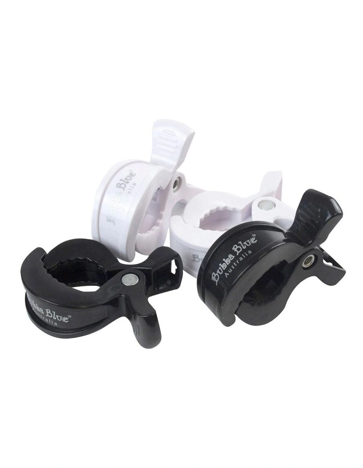 Black/White Pram Clips 4 Pack