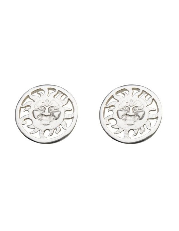 Sun Face Silver Studs