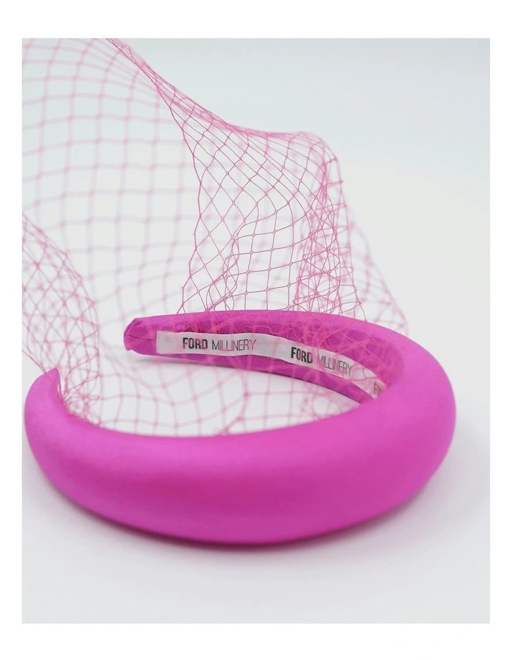 Black Widow Headband in Hot Pink