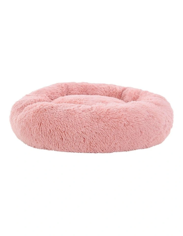 Calming Plush Pet Bed Large 90cm in Pink