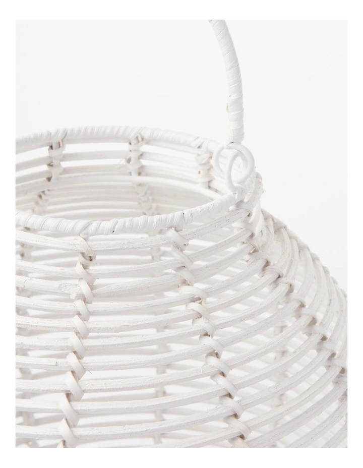 Narrabeen Rattan Lantern Small 30cm in White