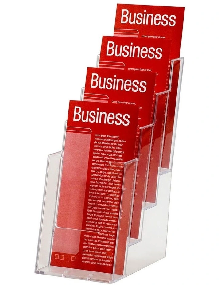 1/3 A4 4 Tier Counter Brochure/Flyers Holder/Case Display f/ Office