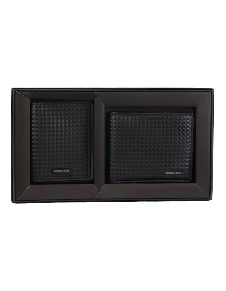 Leather Wallet Gift Set in Black