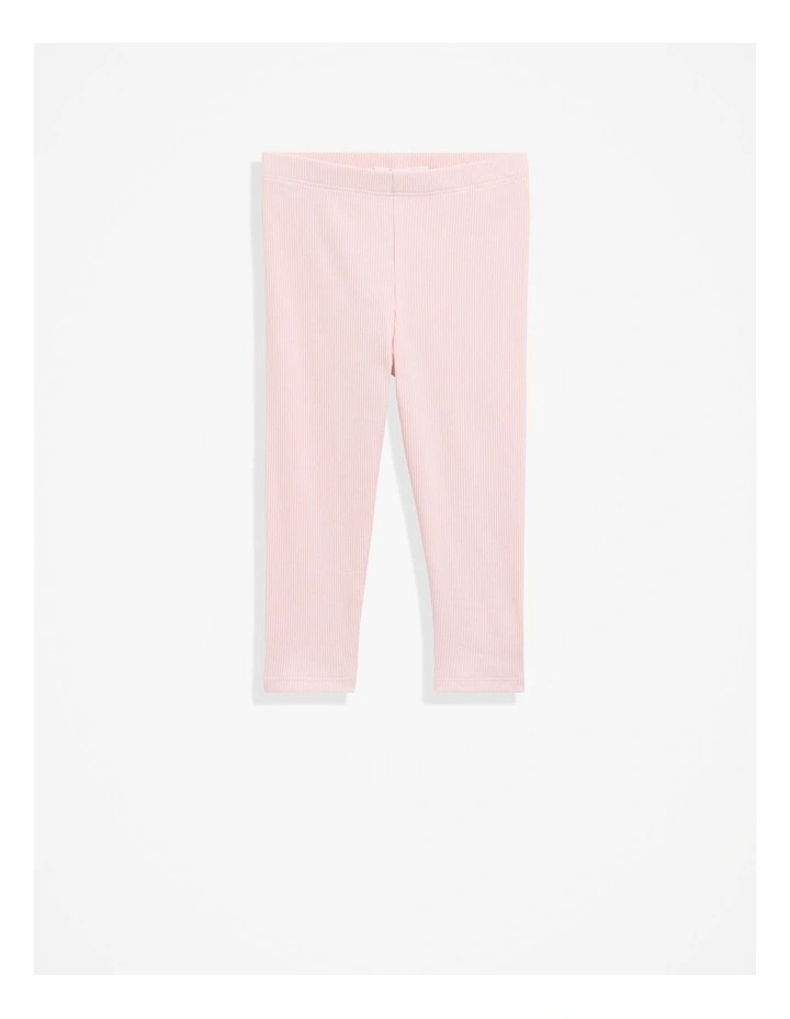Solid Rib Legging in Mineral Pink