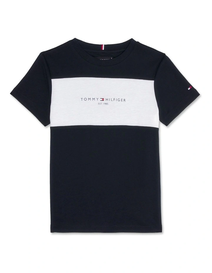 Boys 3-7 Colour-Blocked Crew Neck T-Shirt in Blue