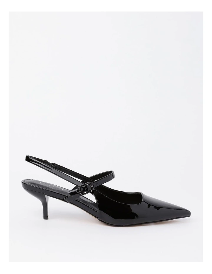 Tyra Heeled Shoe in Black Patent