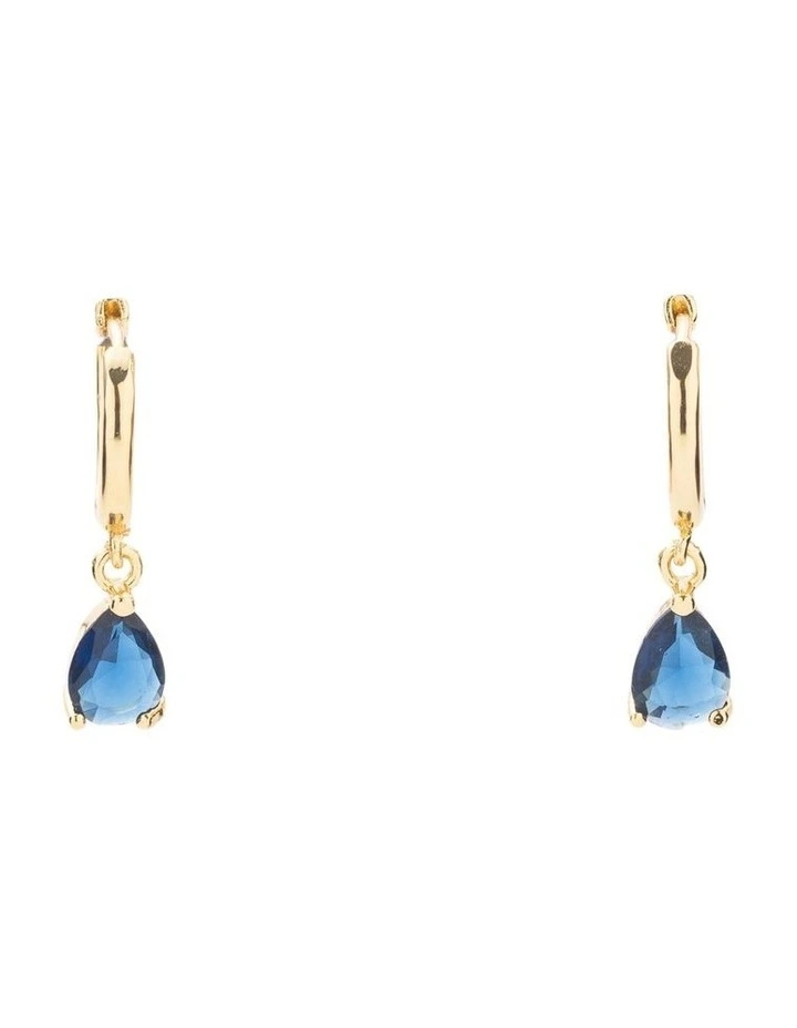 Reborn Classic Drop Huggies Earrings in Navy