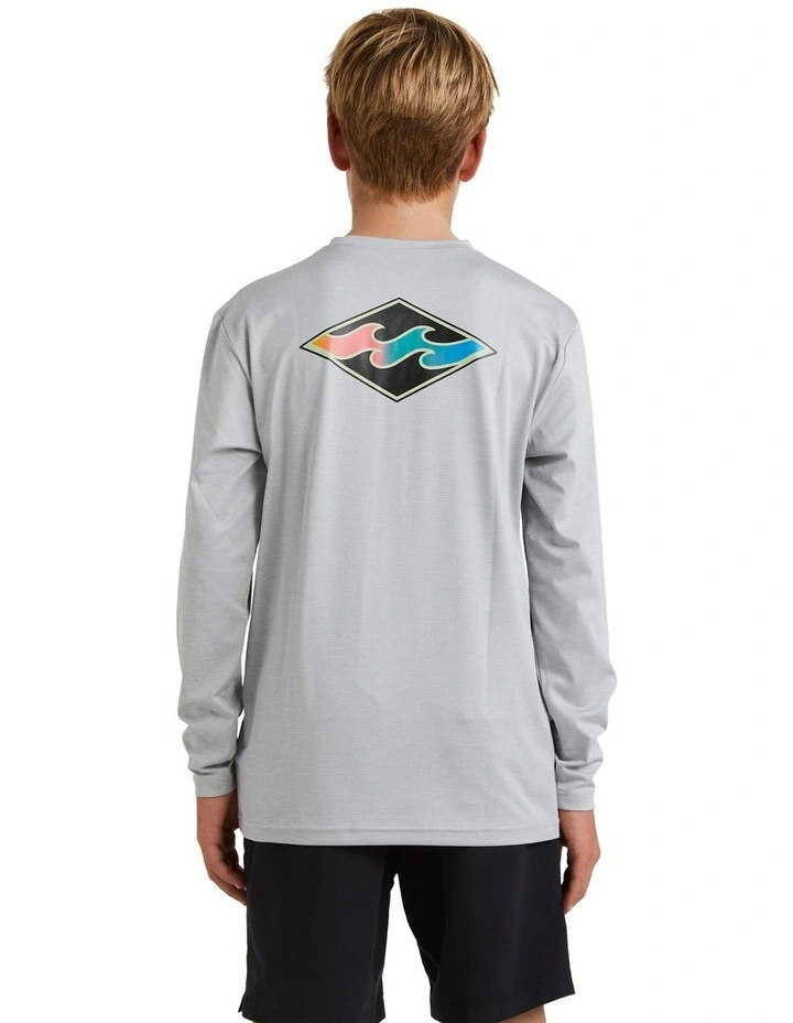Diamond Shoreline Rash Vest in Light Grey Heather