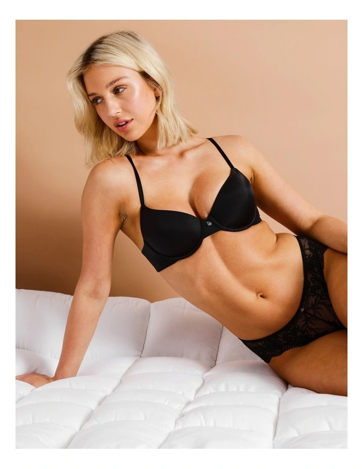 Pure Comfort Demi Cup Bra in Black