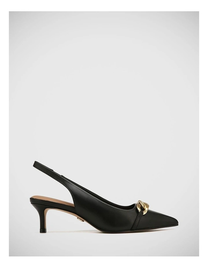 Harper Leather Slingback in Black