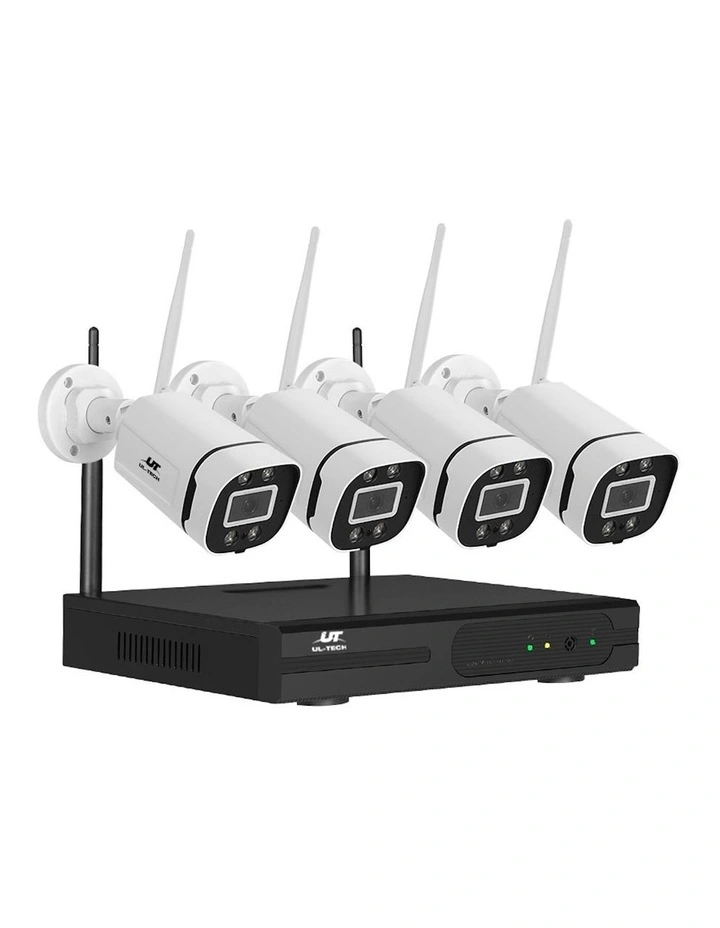 UL-tech 3MP Wireless CCTV Security System 8 Channel 4 Camera in White