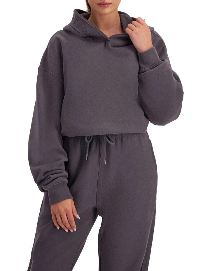 Reverse Weave Terry Tape Hoodie in Shadow Dust
