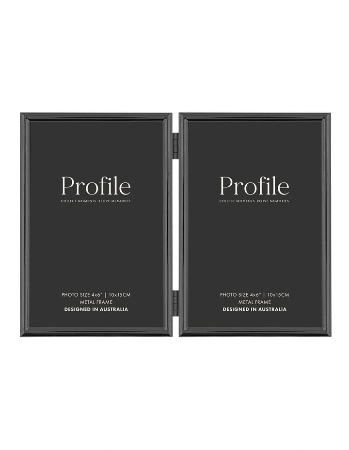 Habitat Hinged Double Metal Photo Frame 4x6 in Black