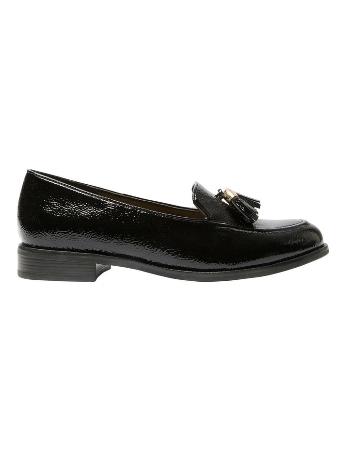 Preppy Loafers in Black Crinkle Patent