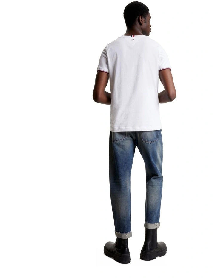 Tipped Slim Fit T-Shirt in White