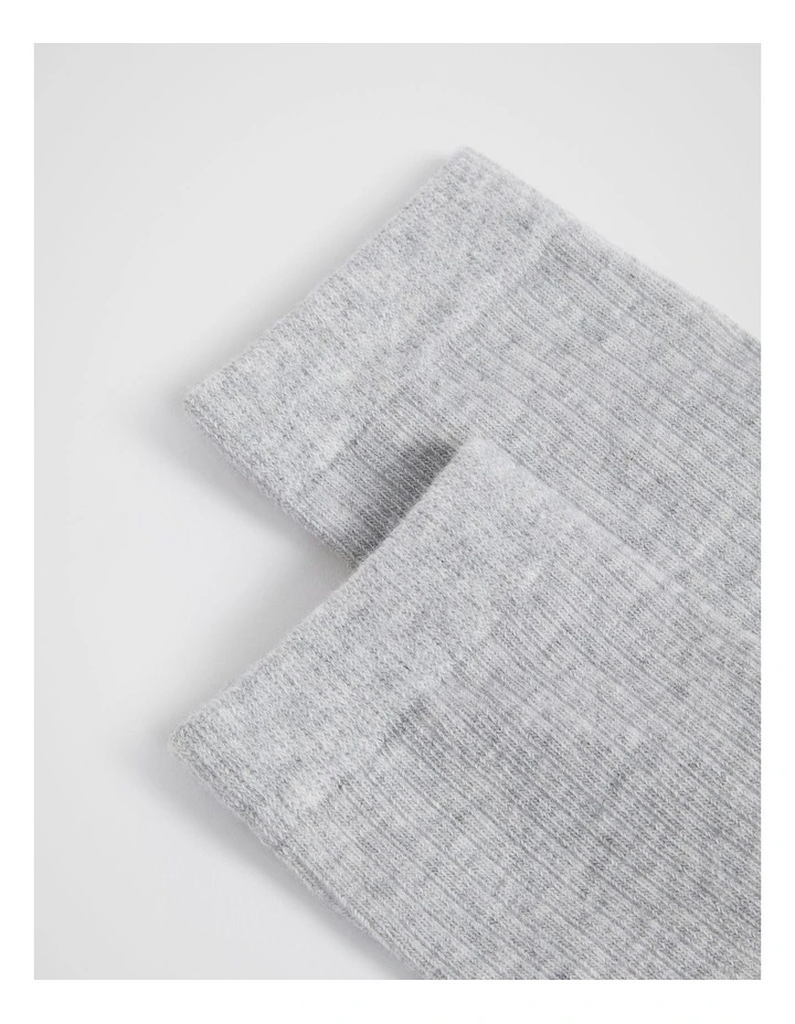 Quarter Crew Sock in Light Grey Marle