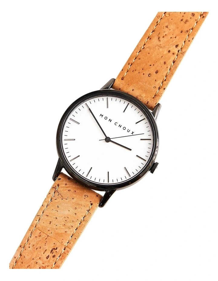Classic Vegan Leather Watch 38mm in Black