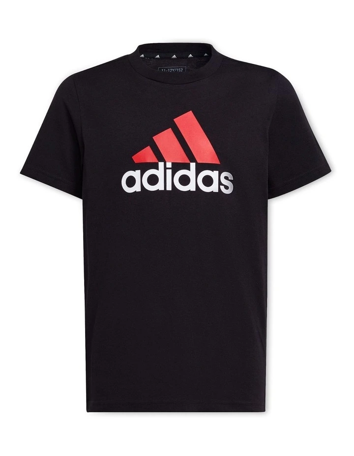 Essentials Two-Color Big Logo Cotton T-Shirt in Black/Red