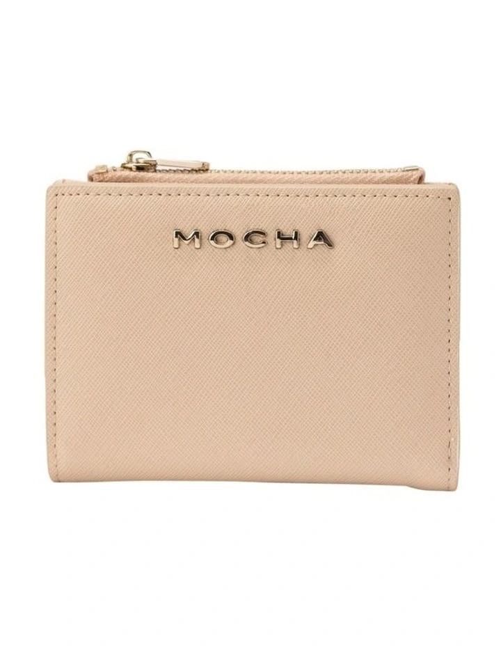 Kristin Mini Leather Wallet in Cream