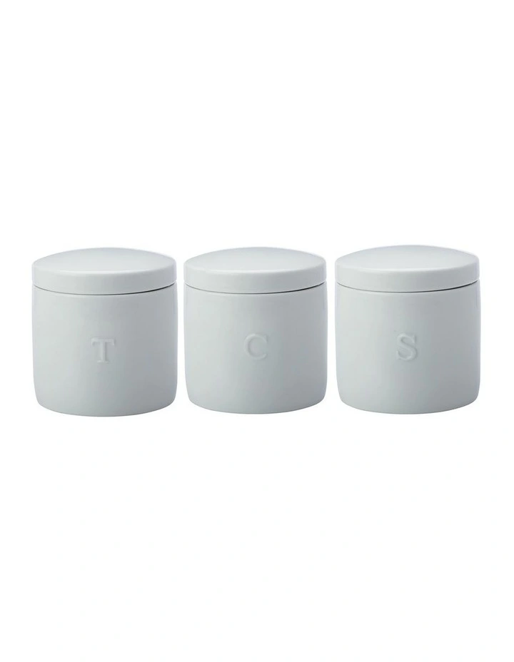 Epicurious Canister Gift Boxed 600ml Set of 3 in White