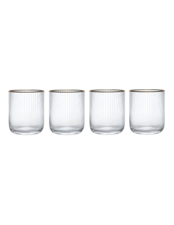 Sorrento Stemless Glass 4 Piece Set in Clear