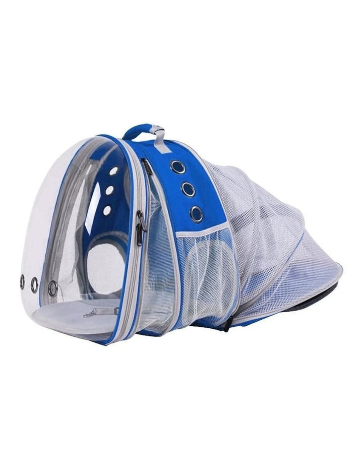 Expandable Pet Space Capsule Backpack Model 1 in Blue