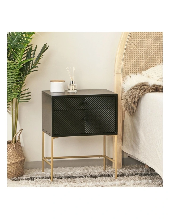Chelsea Bedside Table in Black