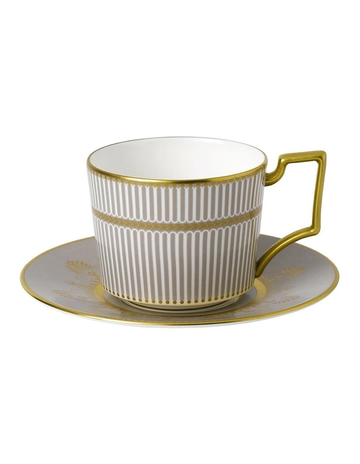 Anthemion Teacup & Saucer Grey