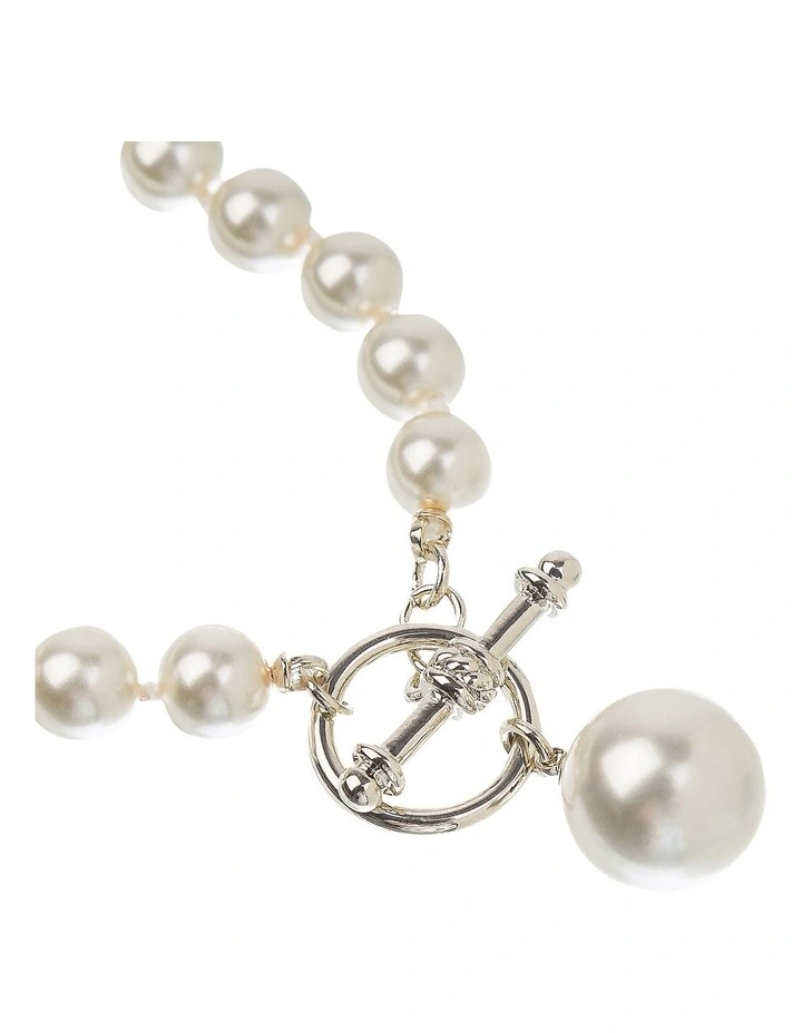 Pearl With Fob Bracelet In Gold