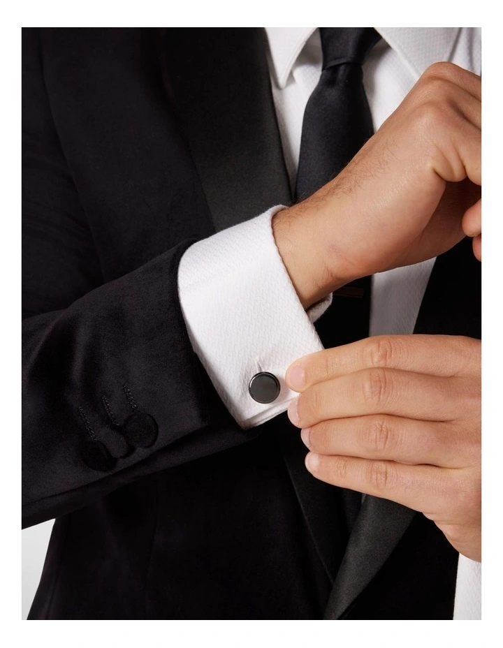 Champagne Glass Shaped Cufflinks in Gunmetal