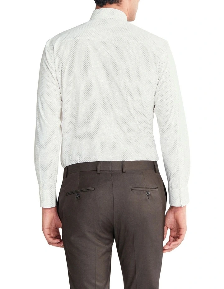 Slim Long Sleeved Dot Print Shirt in Black