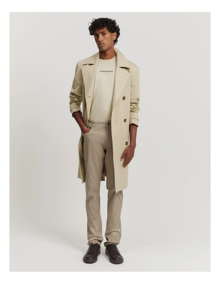 Organically Grown Cotton Garment Dyed Twill Pant in Almond